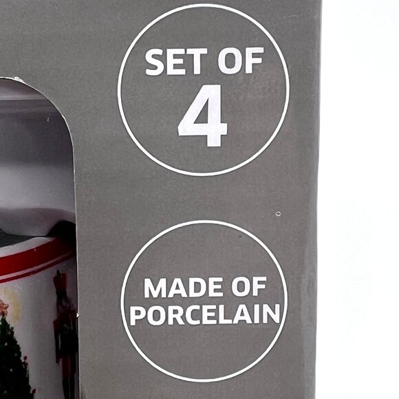 Crofton 4Pc Holiday Porcelain Napkin Rings With Nutcracker Christmas Tree Design - Picture 8 of 12
